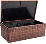 DIMAR GARDEN Outdoor Storage Coffee Table with Waterproof Cover,Patio Wicker Storage Table,42 Gallon Mixed Brown - Photo 7