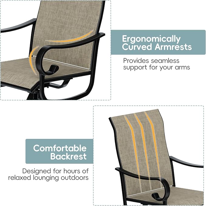 Patio Swivel Chairs Set of 4, Outdoor Dining Chairs with High Back - Photo 5
