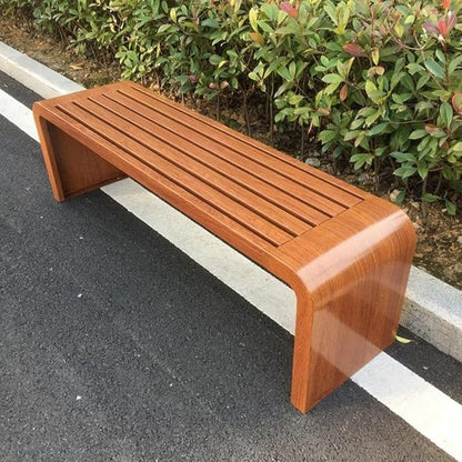Patio Garden Bench, All-Weather Outdoor Bench, 2-3 Person Seat Backless Front Porch Bench, Outdoor Metal Garden Bench(Brown,120cm/47.2in)