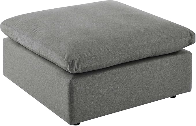 Modway Commix Outdoor Patio Overstuffed Sectional Sofa Ottoman in Charcoal - Photo 1