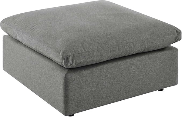 Modway Commix Outdoor Patio Overstuffed Sectional Sofa Ottoman in Charcoal - Photo 1