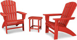 POLYWOOD Nautical 3-Piece Curveback Adirondack Chair Set with Side Table - Photo 1