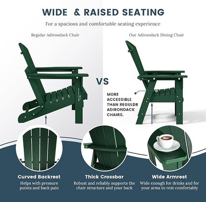 WO WESTIN OUTDOOR HDPE Laguna Adirondack Casual Patio Dining Chair,Dark Green