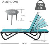 Kozyard Outdoor Chaise Lounge Chair, Full Aluminum Frame, Adjustable Reclining Patio Lounger for Poolside - Photo 2
