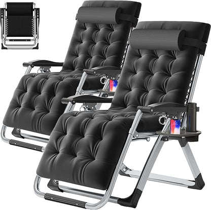 Slsy Zero Gravity Chair, Reclining Lounge Chair with Removable Cushion & Tray for Indoor and Outdoor, Patio Recliner Folding Reclining Chair