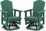SERWALL Adirondack Swivel Glider Chair, HDPE Patio Glider Set of 2, All-Weather Glider Chair for Porch, Balcony, Green - Photo 1
