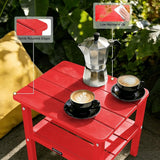 Outdoor Side Table HDPE Small Outdoor End Table Patio Side Tables Square for Backyard Pool Porch Balcony Double Layer - Photo 6