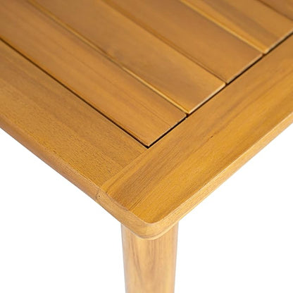 Christopher Knight Home Dessa Outdoor Coffee Table for Patio Furniture Set, Acacia Wood Side Table with Slats Panel Support Tabletop, Square Patio Table for Poolside Balcony Garden, Teak