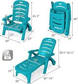 Tangkula Outdoor Chaise Lounge Chair, Adjustable 5-Position Recliner Chair with Built-in Wheels - Photo 4