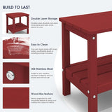KINGYES Double Side Table, Adirondack End Table- Red - Photo 4