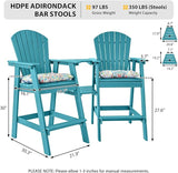 Sundale Outdoor Tall Adirondack Chairs Set of 2 with Table, Patio HDPE Bar Set, 3 PCS Counter Height Dining Bistro Set - Photo 3
