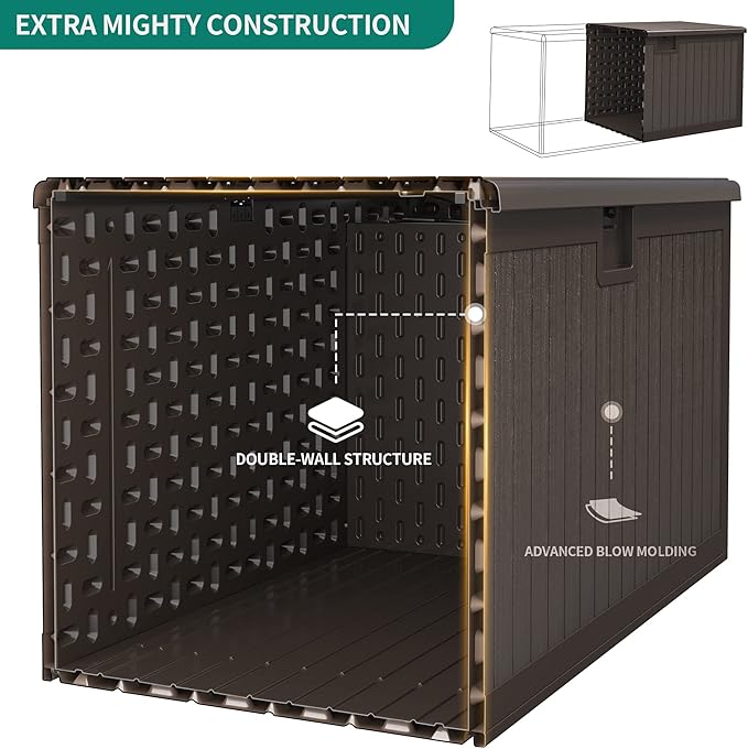 YITAHOME 230 Gallon Large Deck Box with Divider & Side Handles, Outdoor Double-Wall Storage for Patio Furniture Cushions - Photo 2