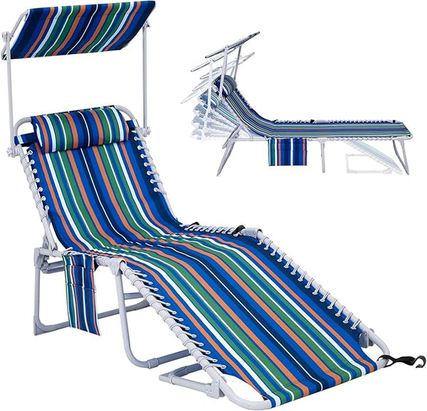 #WEJOY Folding Lounge Chair with Canopy Shade - Photo 1
