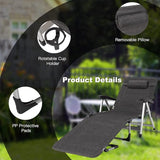 GYMAX Lounge Chair Outdoor, Chaise Lounger w/Adjustable Backrest, Cup Holder & Carry Handle - Photo 4