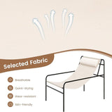 Giantex Patio Sling Lounge Chair Set of 2, Modern Sling Accent Chair with Removable Headrest Pillow - Photo 5