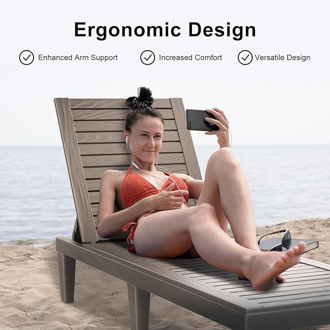 Outdoor Chaise Lounge Chair – Adjustable Waterproof Lawn Chair for Relaxation - Photo 5