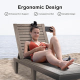 ROJIK Outdoor Chaise Lounge Chair with 5-Position Adjustable Backrest,Waterproof & Lightweight - Photo 5
