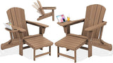 KINGYES Adjustable Folding Adirondack Chair with Footrest & 4-in-1 Multi-Functional Armrest Organizer Set of 2 - Photo 1