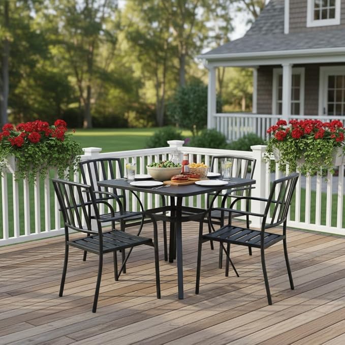 Tangkula 32-Inch Metal Patio Dining Table for 4 - Photo 2