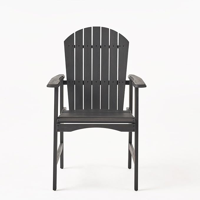 Harper & Bright Designs Outdoor Weather Resistant Acacia Wood Adirondack Dining Chairs (Set of 2), Dark Gray Finish