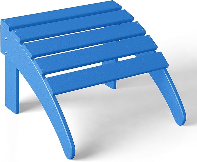 WestinTrends Outdoor Patio Adirondack Ottoman Foot Rest, All Weather Poly Lumber Foot Stool for Adirondack Chair, Widely Used for Outside Porch Pool Lawn Backyard, Pacific Blue