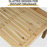 Outdoor Coffee Tables for Patio, Farmhouse Rectangle Wood Table, Weather-Resistant, 44.09" x 23.62" x 16.73" - Photo 5