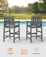 3-Piece Adirondack Chairs and Table Set, HDPE Patio Bar Sets, All Weather Outdoor Bar Stools Set - Photo 6