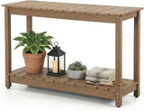 Outdoor Console Table, 48" Weather Resistant HIPS Patio Side Table, 440LBS Weight Capacity - Photo 1