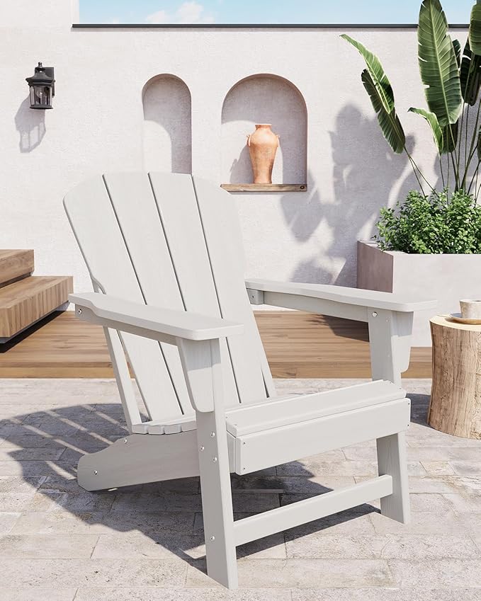 Modern HDPE Plastic Adirondack Chair - Oversize 380 LB Poly Lumber Weather Resistant Firepit Chair - Outdoor Patio - Photo 6