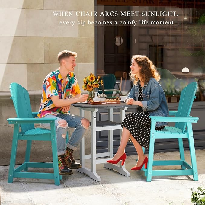 OTSUN Adirondack Chair, Large Lawn Chair, Outdoor Chair with Durability and Weather Resistance, HDPE Patio Chair for Yard, Porch, Garden, Deck, Swimming Pool