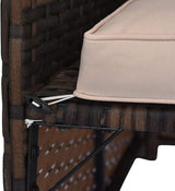 73" Modular Sleeper Sofa with Practical Tempered Glass Table, Freely Combined Chaise Lounge with Woven Rattan - Photo 8