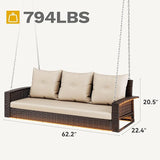 DWVO LED 3-Seat Patio Porch Swing - Photo 7