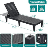 Chaise Lounge Chair Outdoor Set of 3 for Patio, Weather-Resistant Tanning Chair Recliner with Adjustable Backrest - Photo 3