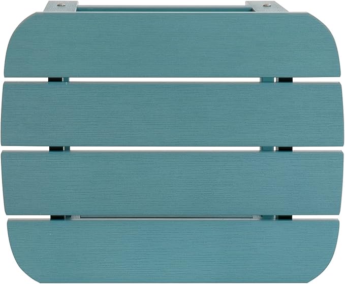Flash Furniture Charlestown Tiered Commercial Poly Resin Adirondack Side Table - Teal - All-Weather - Indoor/Outdoor