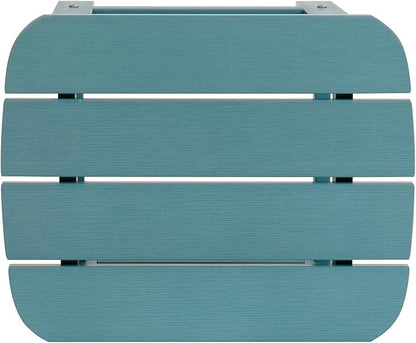Flash Furniture Charlestown Tiered Commercial Poly Resin Adirondack Side Table - Teal - All-Weather - Indoor/Outdoor