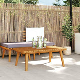 Garden Coffee Table Golden Brown Solid Acacia Wood Outdoor Furniture with Slatted Top Durable Construction for Patio - Photo 4