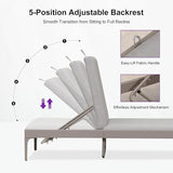 PURPLE LEAF Outdoor Chaise Lounge Set of 4 Aluminum Adjustable Patio Lounger Chairs with Cushions Reclining Beach - Photo 6