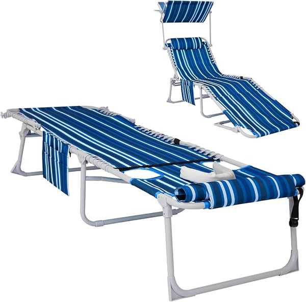 #WEJOY 3 in 1 Tanning Chair with Face Hole & Canopy - Photo 1