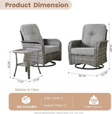 HOOOWOOO Patio Furniture Set, 3 Pieces Outdoor Conversation Set - Photo 7