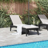 Anthracite Adjustable Chaise Lounge for Outdoor Use 73.2 x 23.6 x 11.4 in UV-Safe Textured Polypropylene Pool Patio - Photo 2