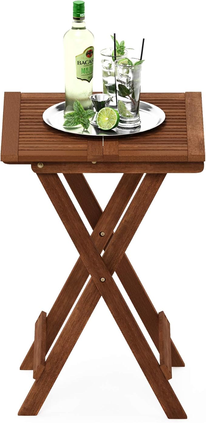 Furinno FG18065 Tioman Hardwood Patio Furniture Folding Table in Teak Oil, Large, Natural - Photo 4