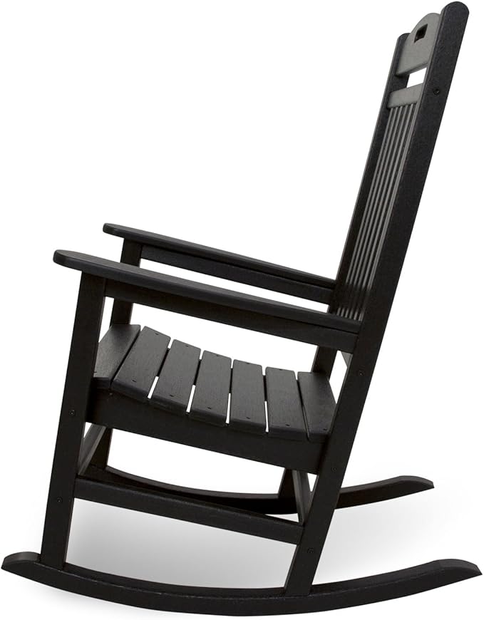 Trex Outdoor Furniture by Polywood Yacht Club Rocker Chair, Charcoal Black (TXR100CB)