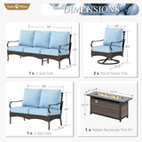 Sophia & William Patio Furniture Set, 5 Piece Metal Outdoor Conversation Set with 3-Seater Outdoor Couch - Photo 7