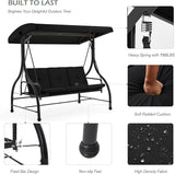AECOJOY 3-Seat Outdoor Porch Swing with Adjustable Backrest and Canopy - Photo 4