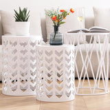 HFHOME Nesting Coffee Tables Set of 3, Industrial Metal Stacking Accent Side Tables Circle Table for Small Space - Photo 2