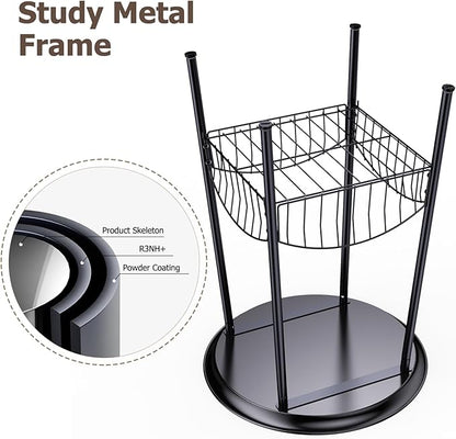 2 PCS Small Outdoor Side Table, 2-Tier Round Metal Patio Table, Accent Table Waterproof, Weather Resistant End Table for Yard Porch Pool Balcony Garden Bedside