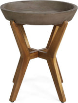 Christopher Knight Home Oprah Outdoor Side Table, Teak and Light Gray - Photo 9