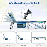 Giantex Set of 2 Tanning Chair with 5 Adjustable Position, Face & Arm Hole, Hand/Shoulder Strap, Removable Pillow - Photo 6