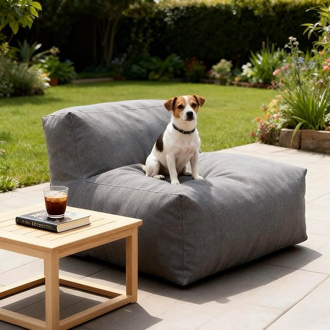 Patio Armless Chair, Outdoor Middle Bean Bag Chair, Daybed Sofa Comfy Couch, Modular Patio Sectional Sofa - Photo 5