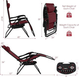 Goplus Zero Gravity Lounge Chairs, 160°Adjustable Folding Recliner w/Pillow and Cup Holder - Photo 3